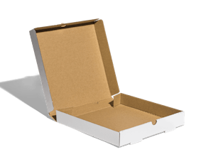 Caja de cartón blanco para pizza