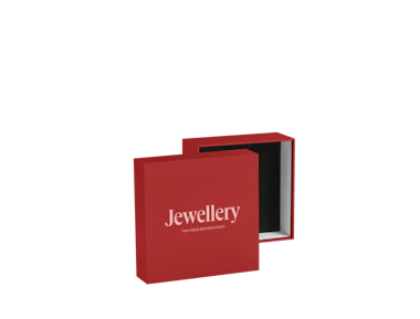 Caja rígida para joyas personalizable con tapa e inserto de espuma