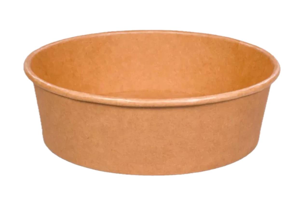 Paper salad container, brown 1300 ml, diameter. 185 mm 1