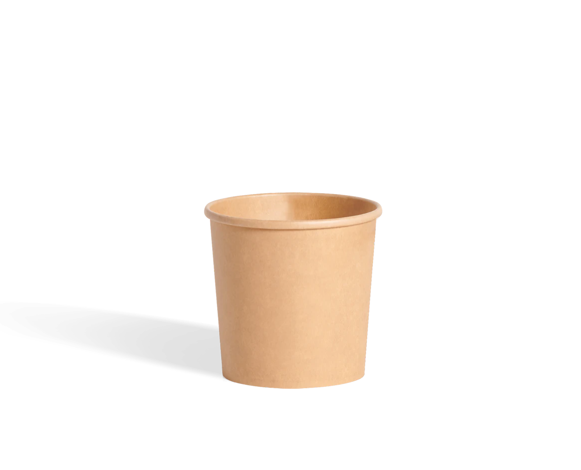Recipiente de papel para sopa, marrón 350 ml, diámetro 98 mm 2