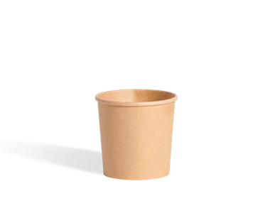 Recipiente de papel para sopa, marrón 350 ml, diámetro 98 mm