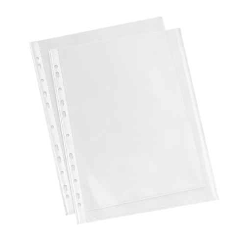 Pochettes perforées grainées A4 35 µm transparentes (100 pcs)