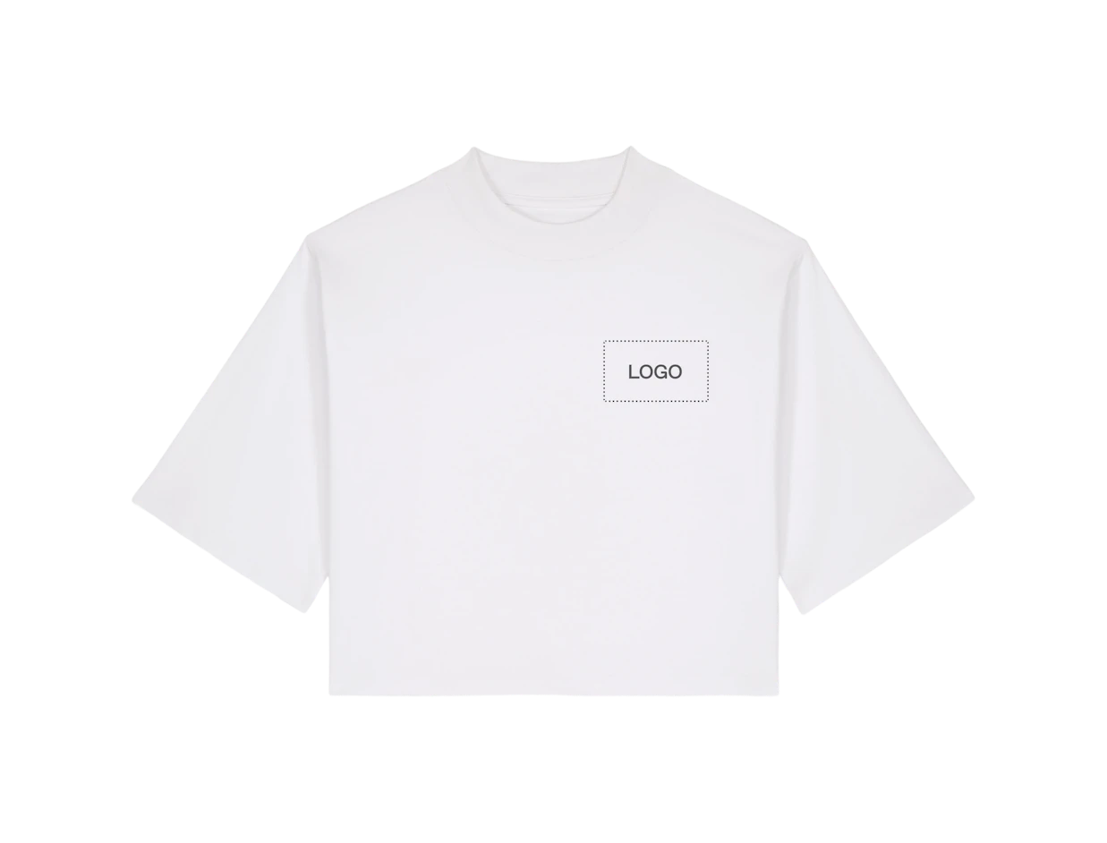 T-shirt donna in cotone riciclato pesante personalizzata 1