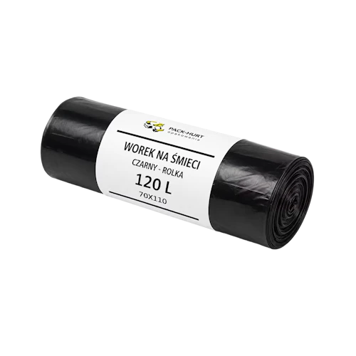 Пакети для сміття 120 л 70 x 110 см чорні міцні (10 шт.)