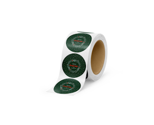 Custom Christmas Round Labels on a Roll