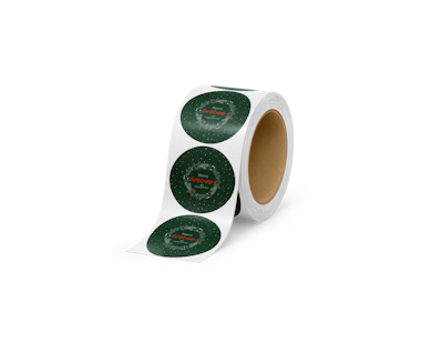 Custom Christmas Round Labels on a Roll