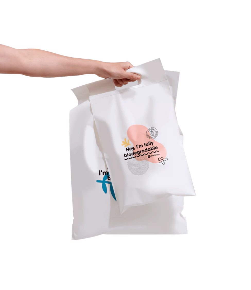 Pochette colis biodégradable en plastique préimprimée