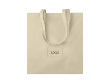 Sac shopping coton avec longues anses et soufflets personnalisé