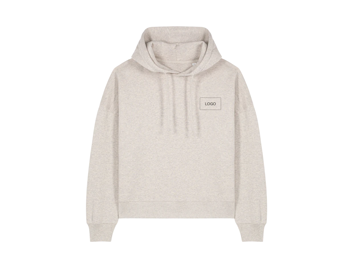 Felpa con cappuccio donna cotone biologico personalizzata 1