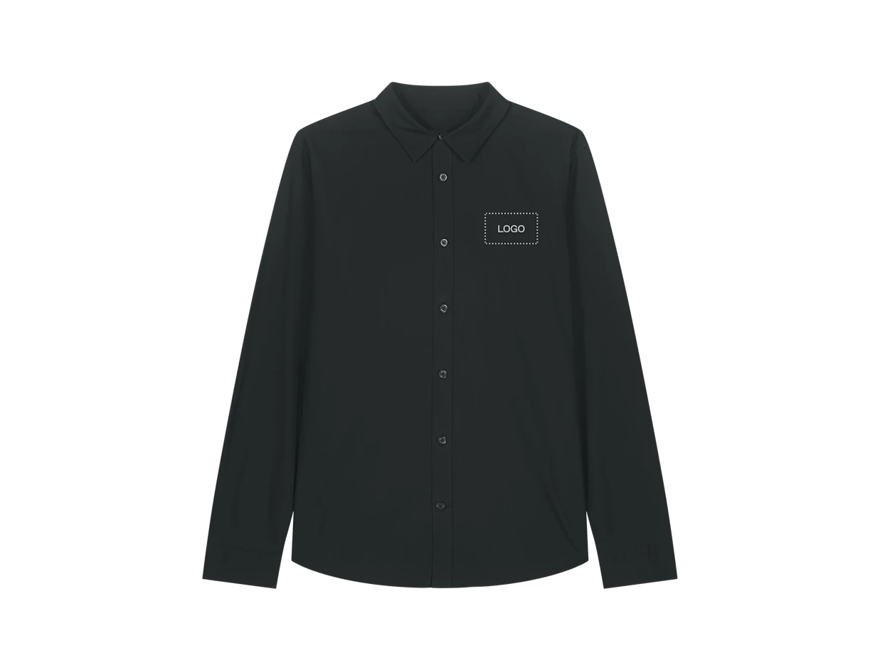 Custom Women Organic Cotton Point-Collar Shirt 1