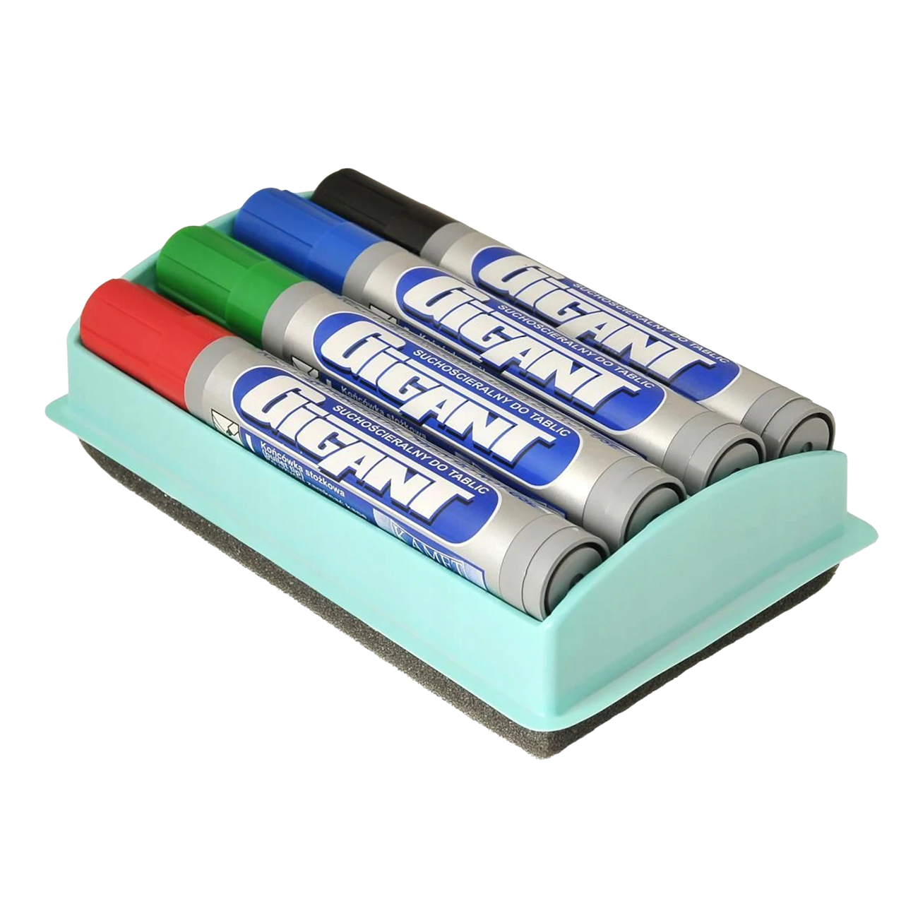 Kamet Gigant Dry-Erase Markers round tip 3 mm 4 pcs assorted colours + eraser