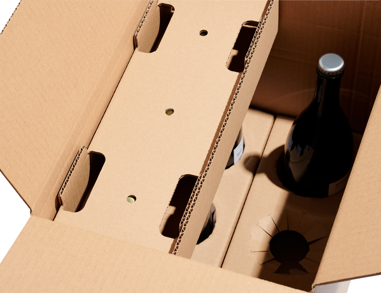 Einfache Flaschenbox mit Einsätzen unbedruckte 4