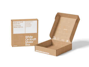 Alb pe Kraft Mailer Box