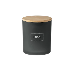 Candela cera vegetale in vetro satinato 120g personalizzata