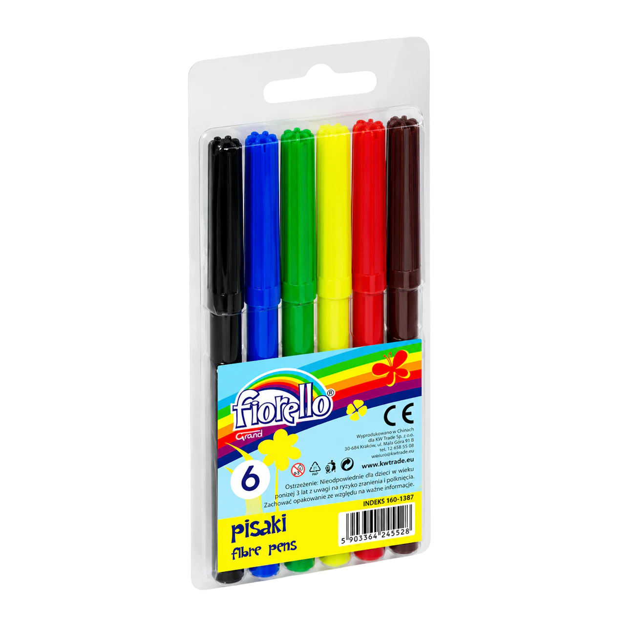 Grand Fiorello Fibre-Tip Pens round tip 2 mm 6 pcs assorted colours