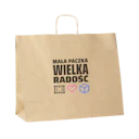 B107 Torba papierowa z uchwytem z nadrukiem - brązowa