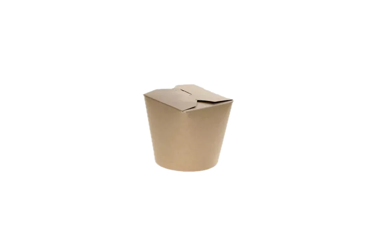 Caja de papel para platos orientales, marrón 750 ml 1