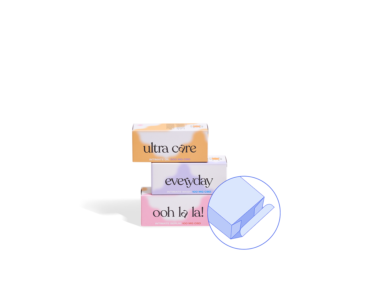 caja de productos clásica extremo invertido