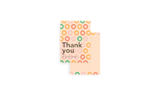Vorgedruckte farbige Karte "Thank You"