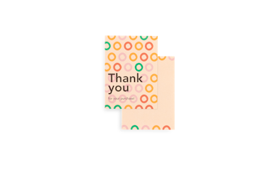 Pre-printed colour "Thank you" card