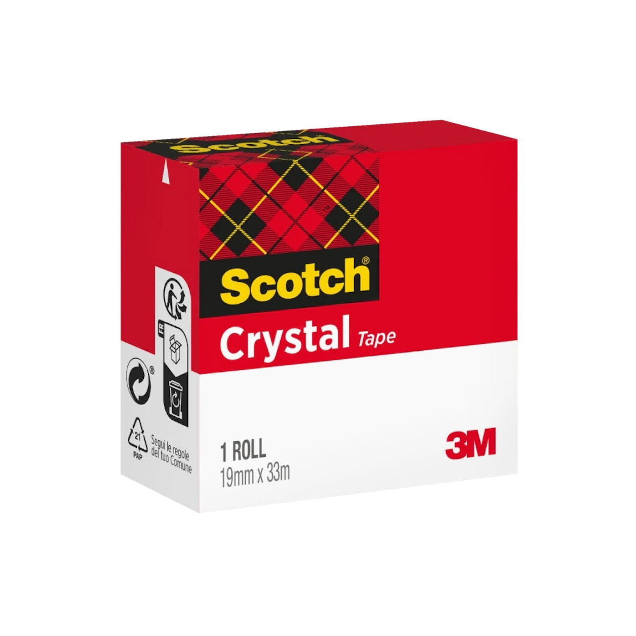 Taśma klejąca SCOTCH® Crystal Clear (600), 19 mm x 33 m
