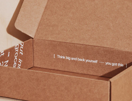 Surprise customers with uplifting messages inside every box