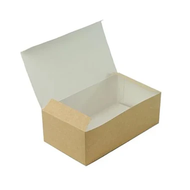 Scatola di carta, bianca e marrone, 220x120x75mm