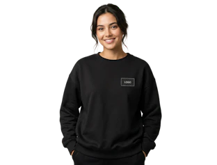 Sweat-shirt sans capuche unisexe en coton épais personnalisé