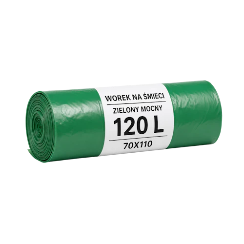 Sacchi per rifiuti 120 l 70 x 110 cm verdi resistenti (25 pz)