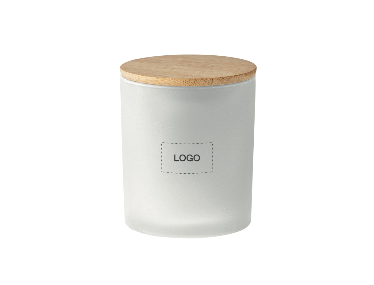 Bougie cire végétale en verre dépoli 280g personnalisée 1