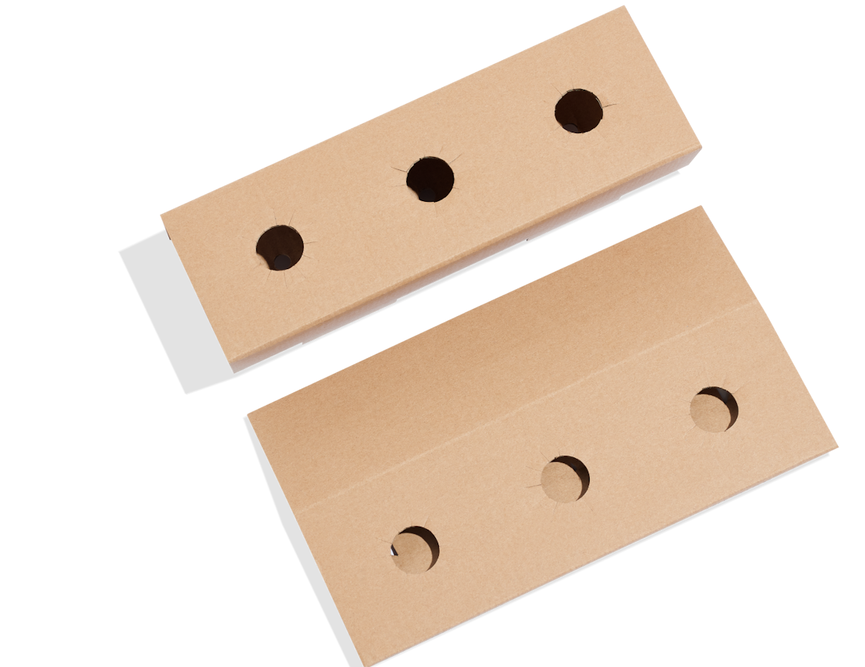 Einfache Flaschenbox mit Einsätzen unbedruckte 8