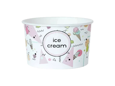 Recipiente de papel para helados y postres, modelo Ice Cream 245 ml