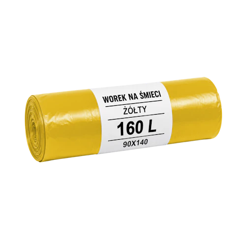 Sacs-poubelle 160 l 90 x 140 cm jaunes (10 pcs)