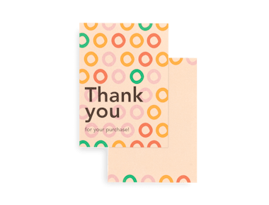 Pre-printed colour "Thank you" card