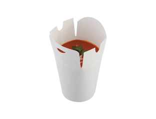 Paper box for oriental dishes, white 500 ml