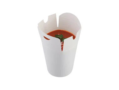 Paper box for oriental dishes, white 500 ml