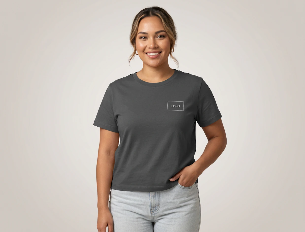 T-shirt donna in cotone biologico di peso medio personalizzata 2