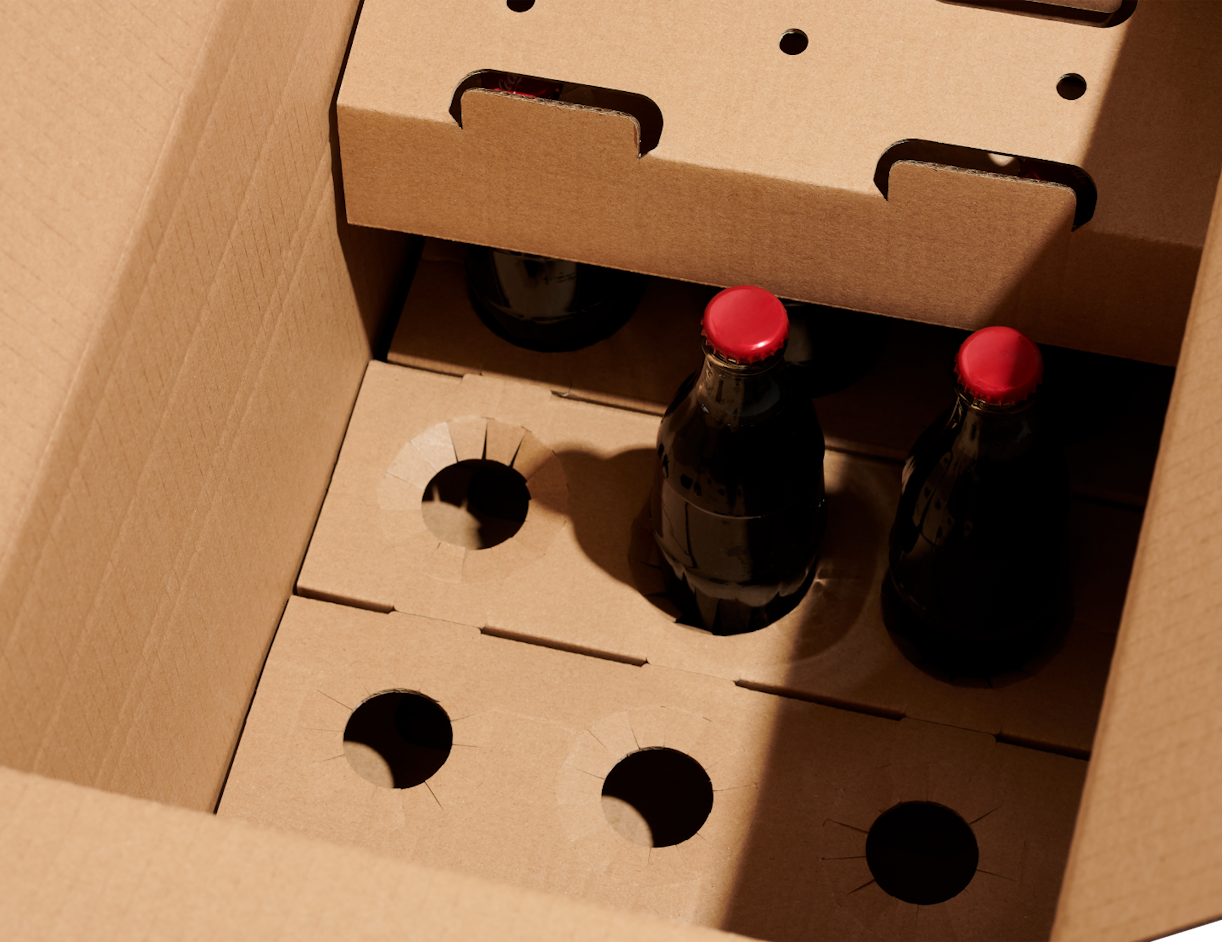 Einfache Flaschenbox mit Einsätzen unbedruckte 5