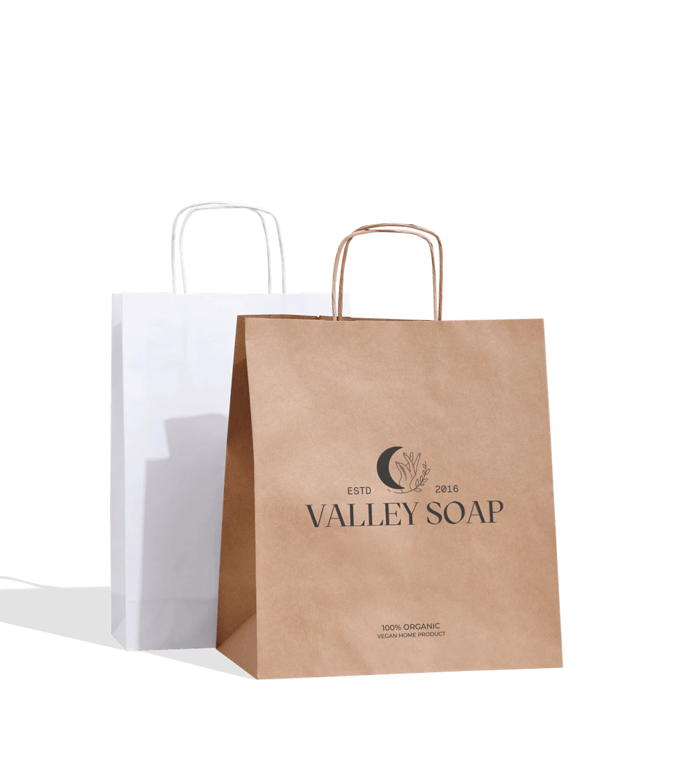 Bedruckte Papiertasche mit Henkel
