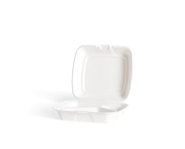 Three section menubox, cane pulp 230x230x80 mm