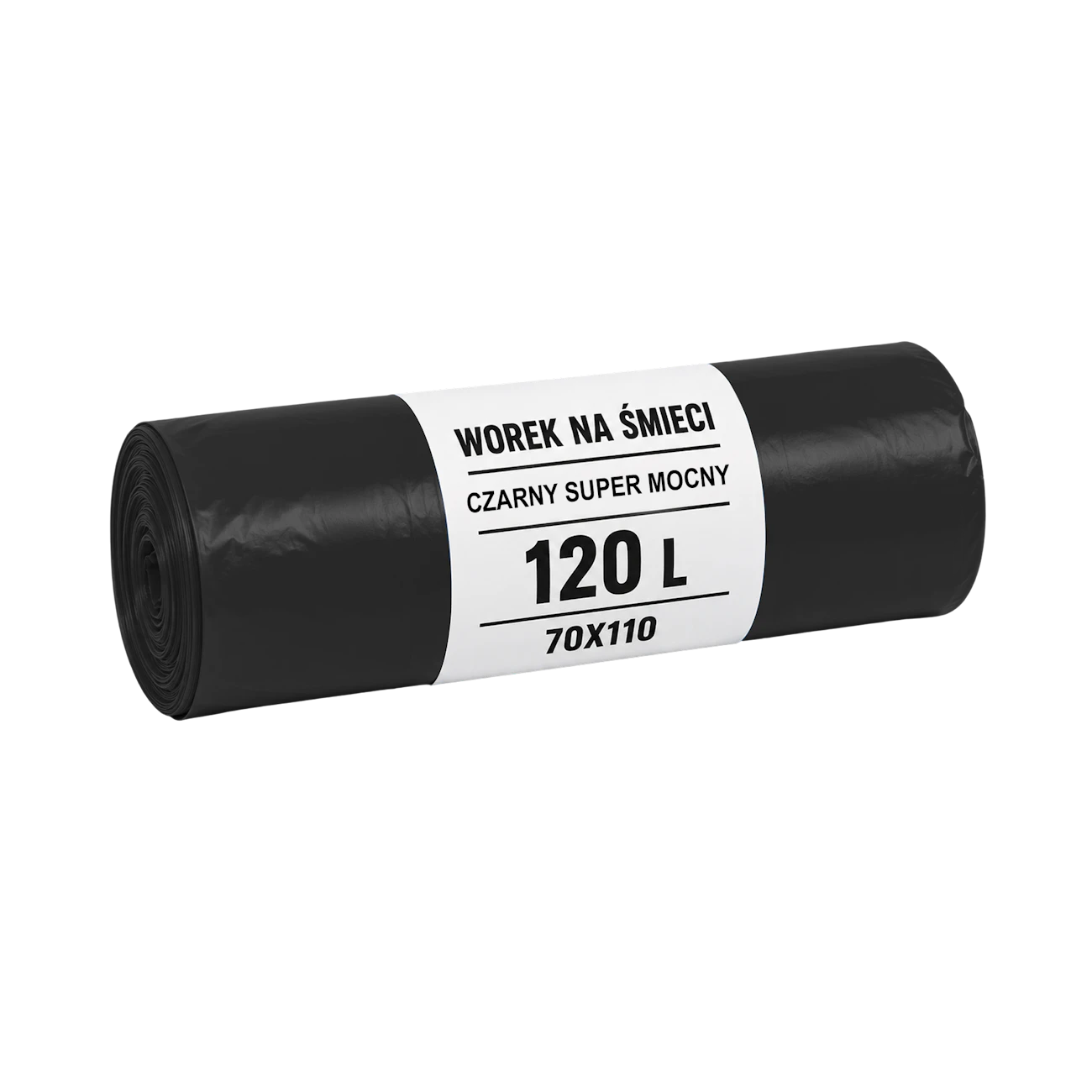 Bin Bags 120 L 70 x 110 cm black extra heavy-duty on a roll (25 pcs)