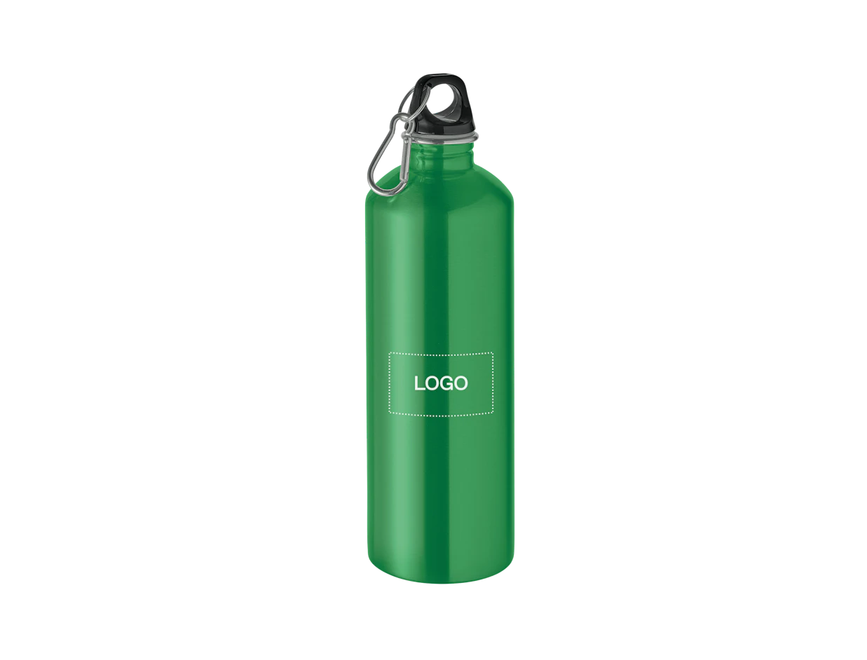Bouteille simple paroi en acier inoxydable recyclé avec mousqueton 1000ml personnalisée 1
