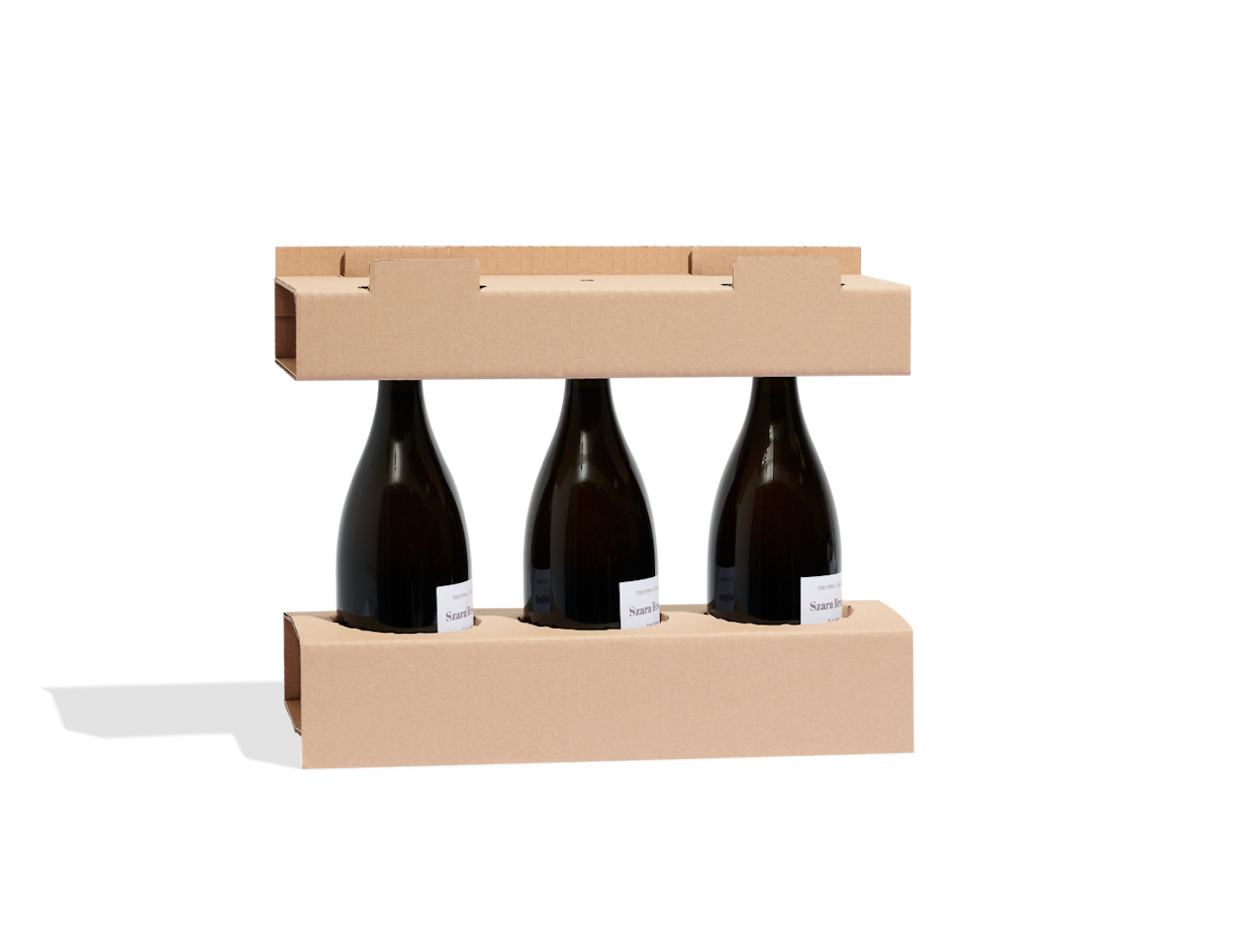 Einfache Flaschenbox mit Einsätzen unbedruckte 3