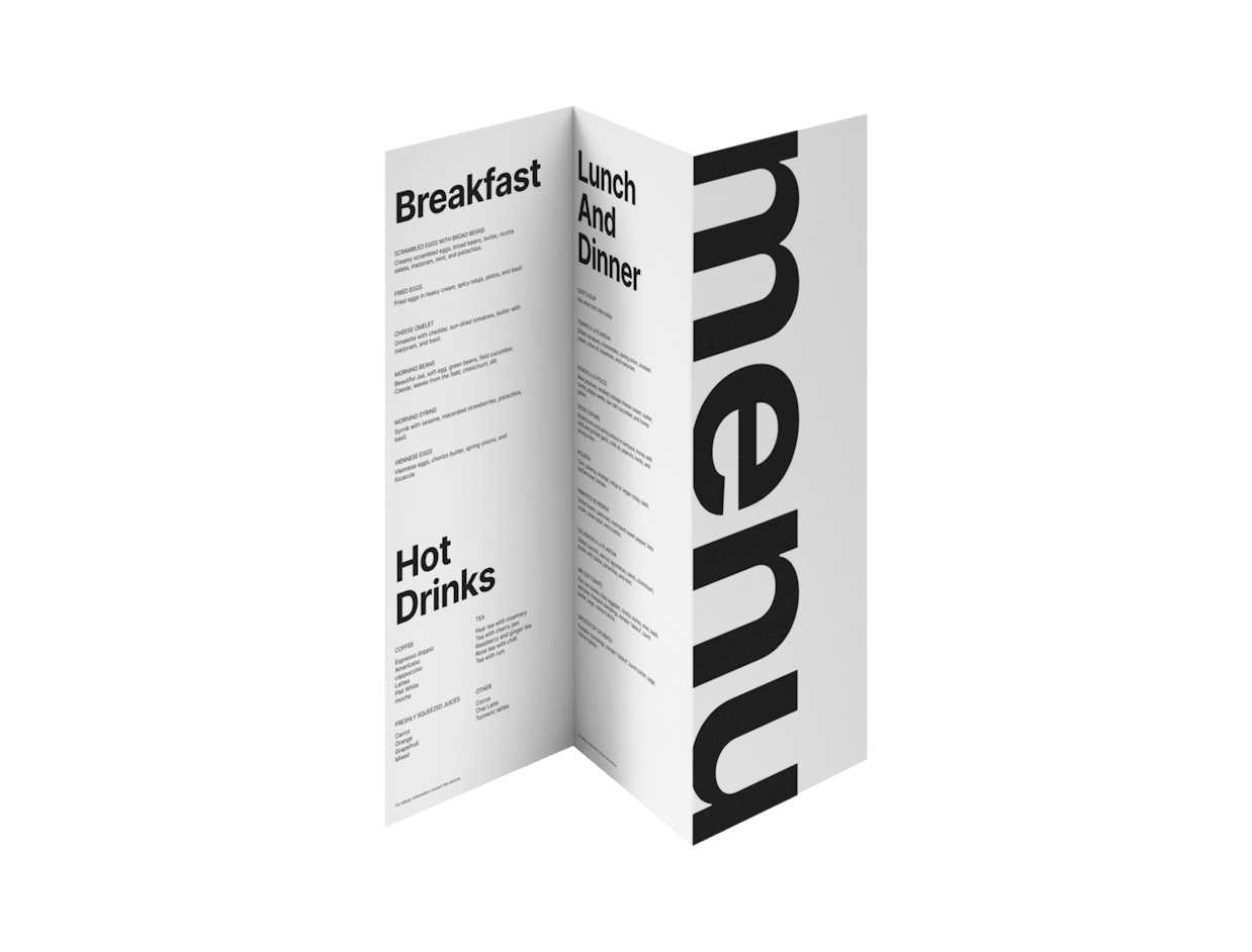 Bedruckte Menükarte 1