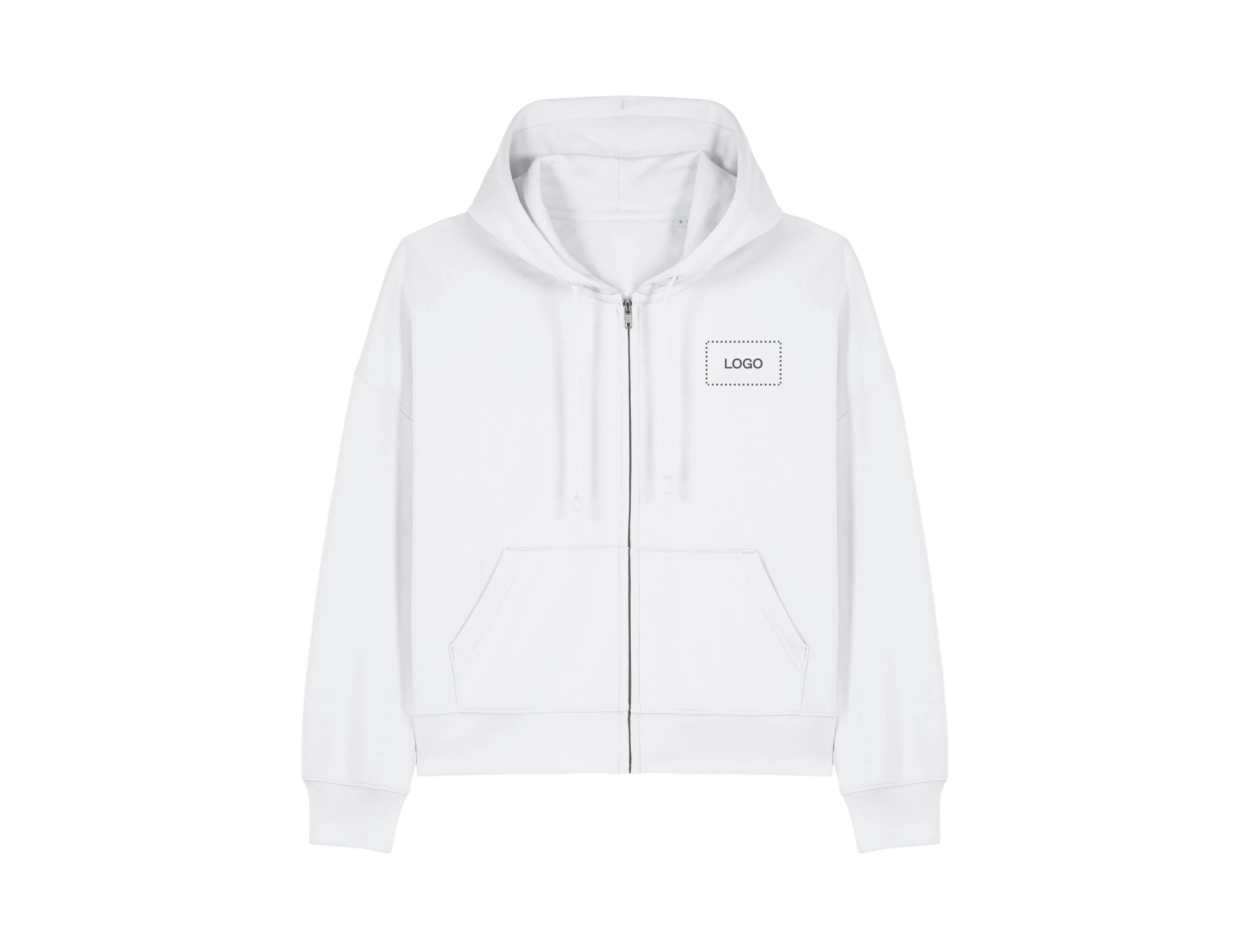 Felpa con cappuccio donna cotone biologico con zip personalizzata