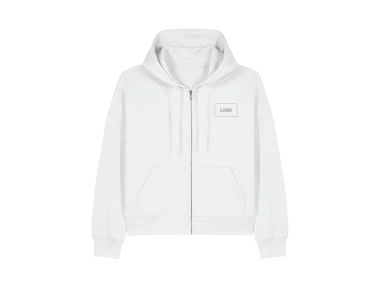 Felpa con cappuccio donna cotone biologico con zip personalizzata