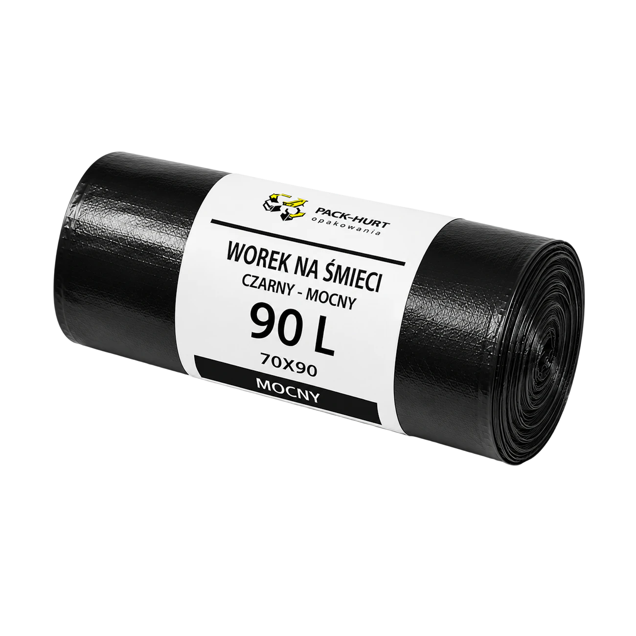 Bin Bags 90 L 70 x 90 cm black on a roll (25 pcs)