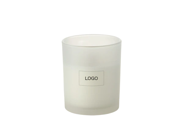 Candela cera vegetale con stoppino in legno 80g personalizzata