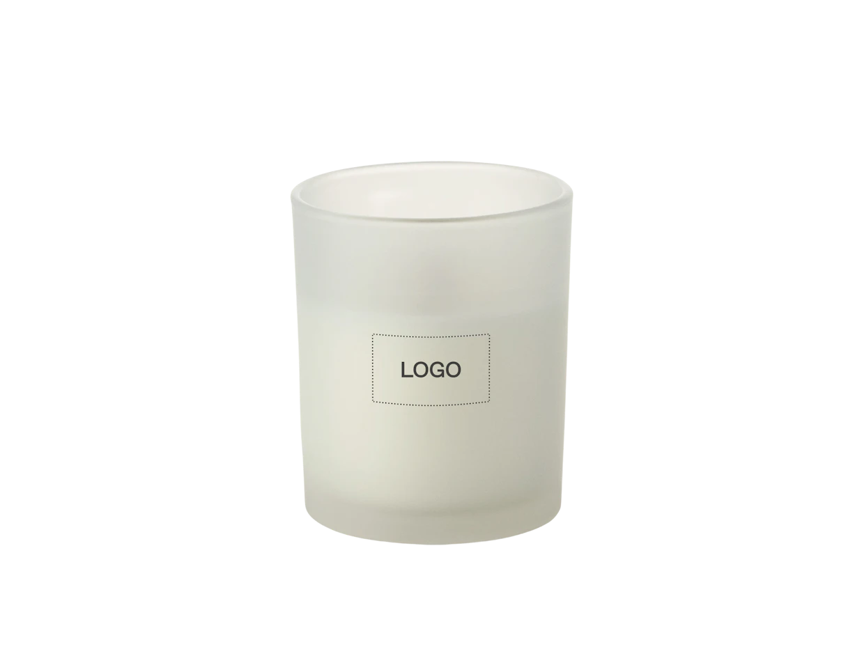 Bougie cire végétale avec mèche en bois 80g personnalisée 1