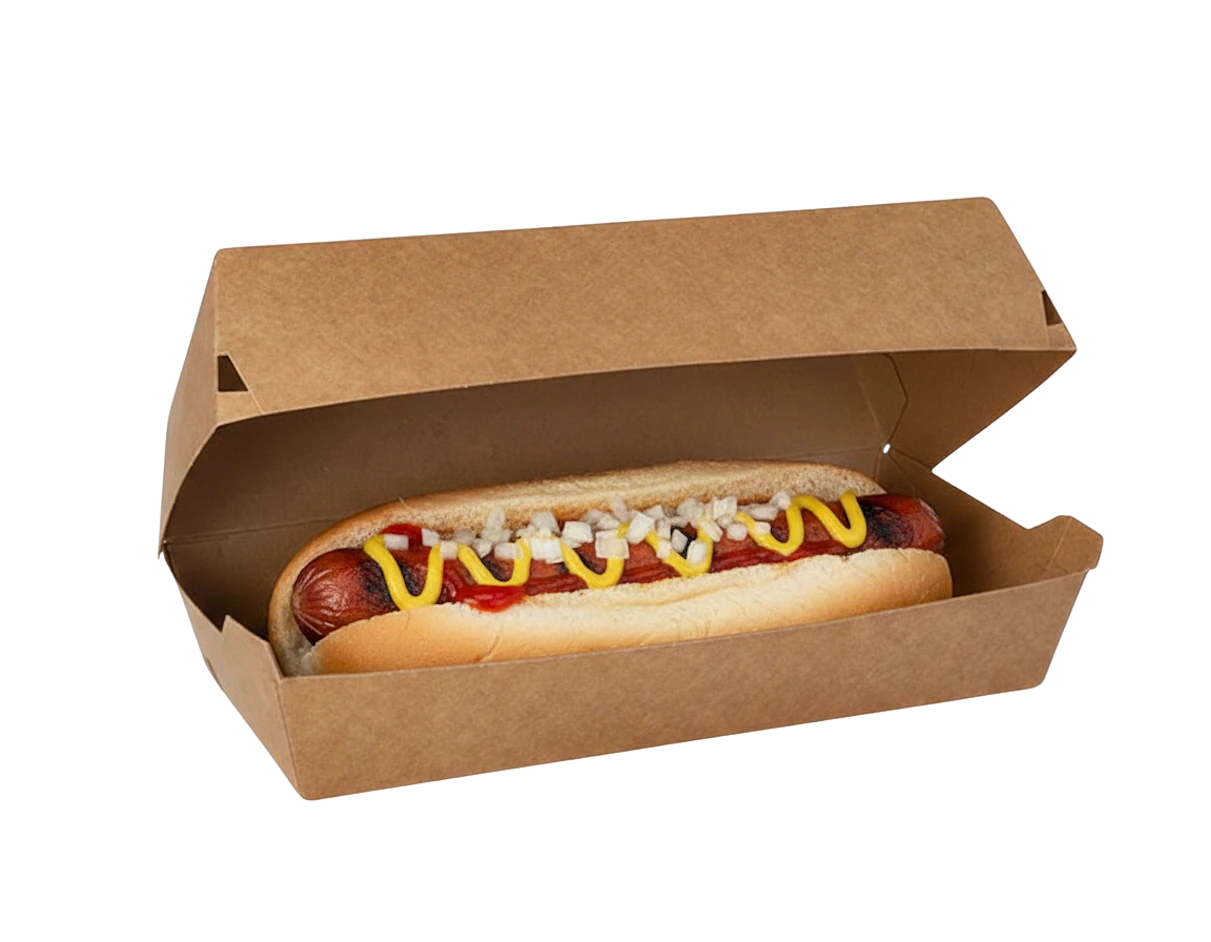 Pudełko na hot-dog/pannini, brązowe 22×10,7×7,5 cm  1